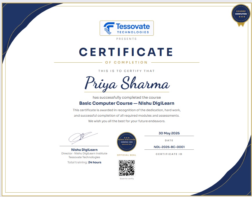Sample Certificate