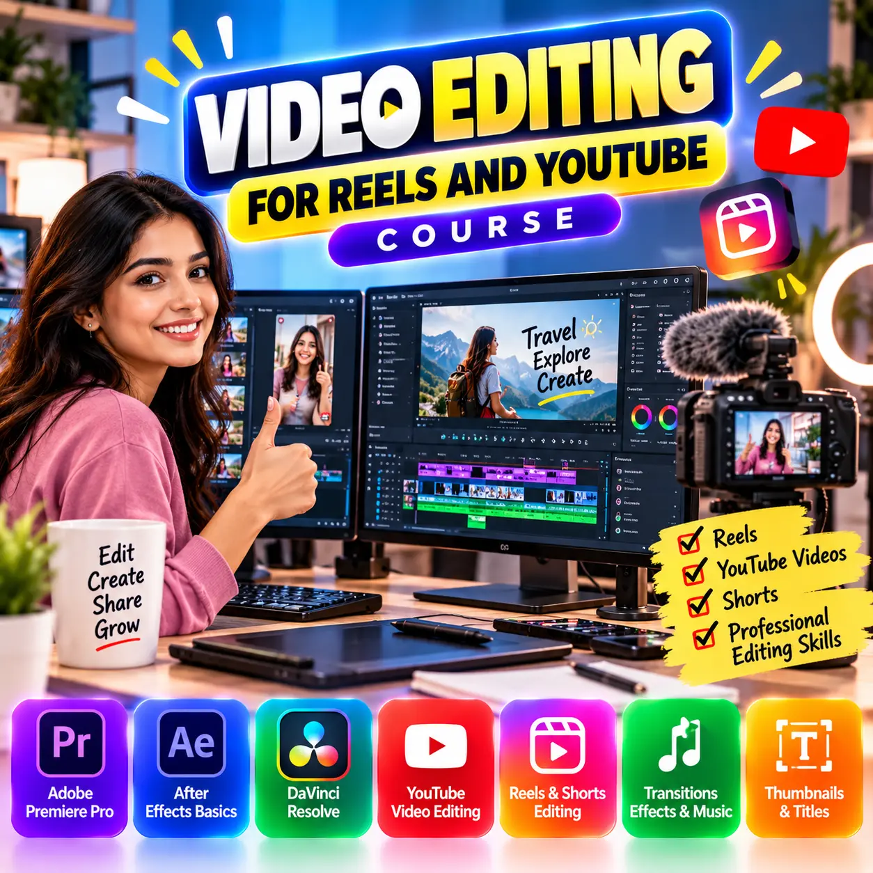 Video Editing for Reels and YouTube