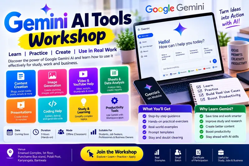 Gemini AI Tools Workshop: 8 Practical Parts