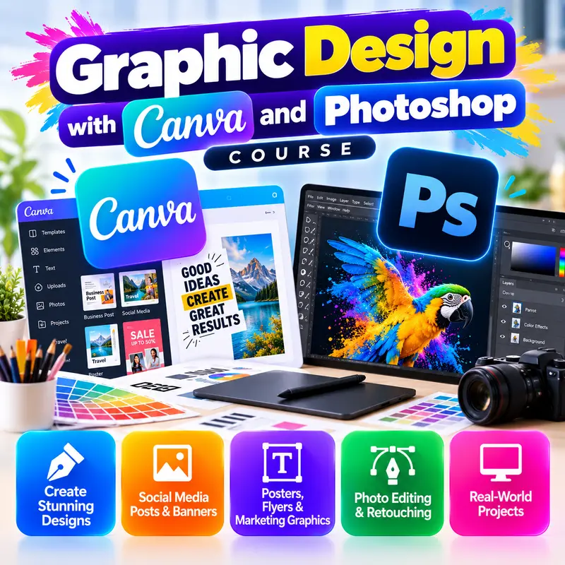 Graphic Design with Canva and Photoshop